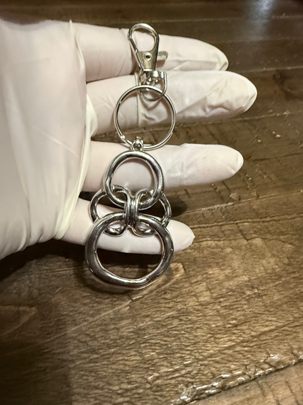 Gold Linked Circle Keychain Charm